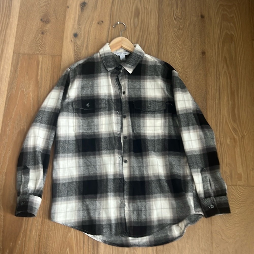 Old Navy Oversized Plaid Flannel Boyfriend Tunic Shirt